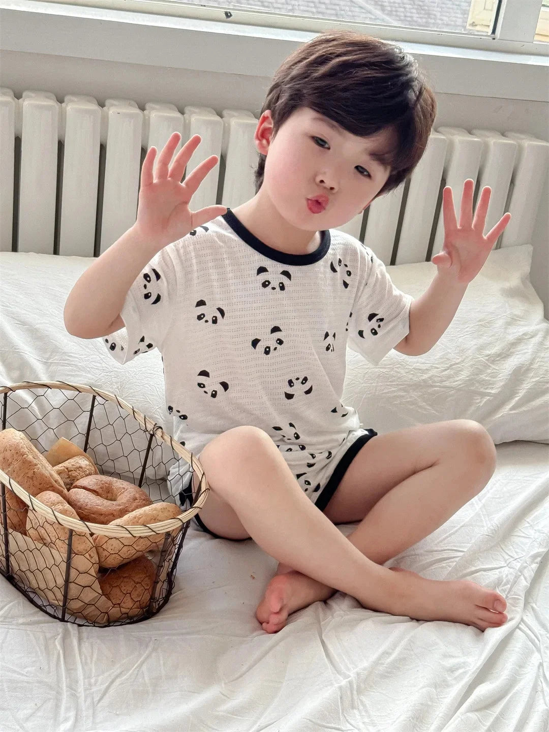 Little Panda Bamboo Set – Soft Summer Pajamas for Kids
