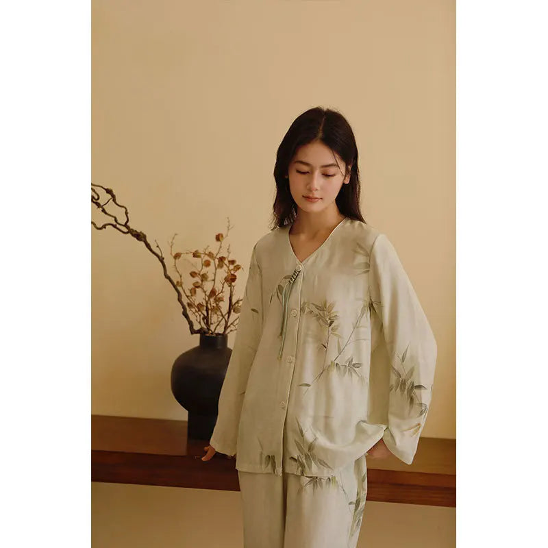 Retro Bloom – Women’s Bamboo Cotton Gauze Pajama Set