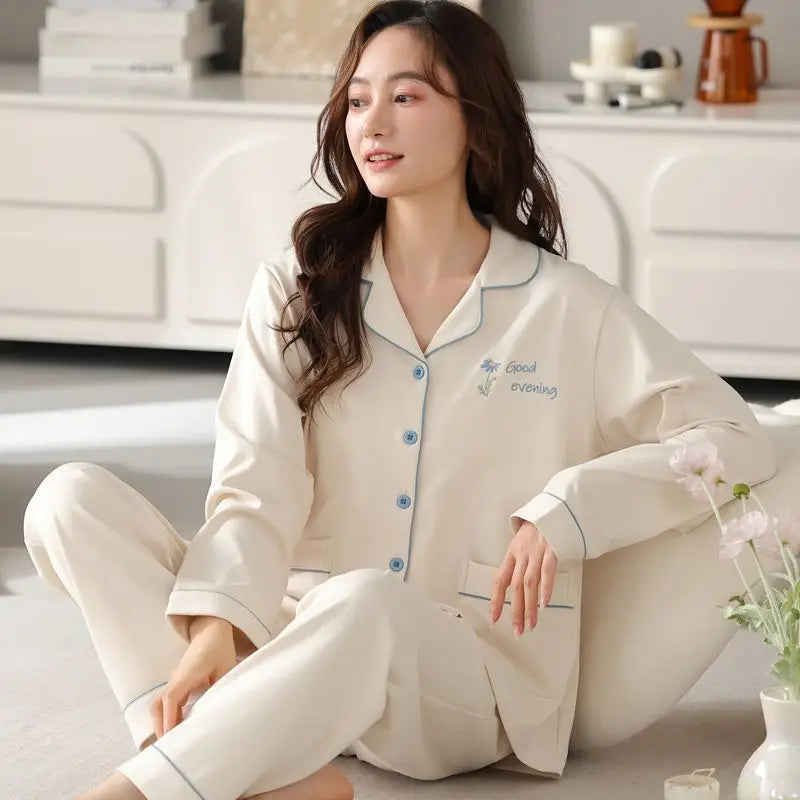 Everyday Calm – Cotton Long Sleeve Set for Women