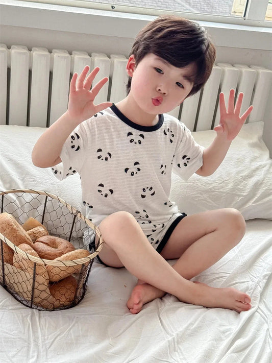 Little Panda Bamboo Set – Soft Summer Pajamas for Kids