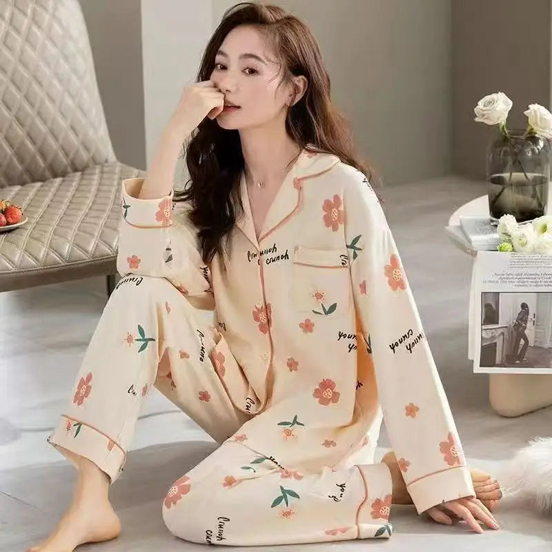 Everyday Calm – Cotton Long Sleeve Set for Women