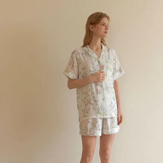 Bloom Luxe – Women’s Bamboo Summer Pajama Set (Floral Print)
