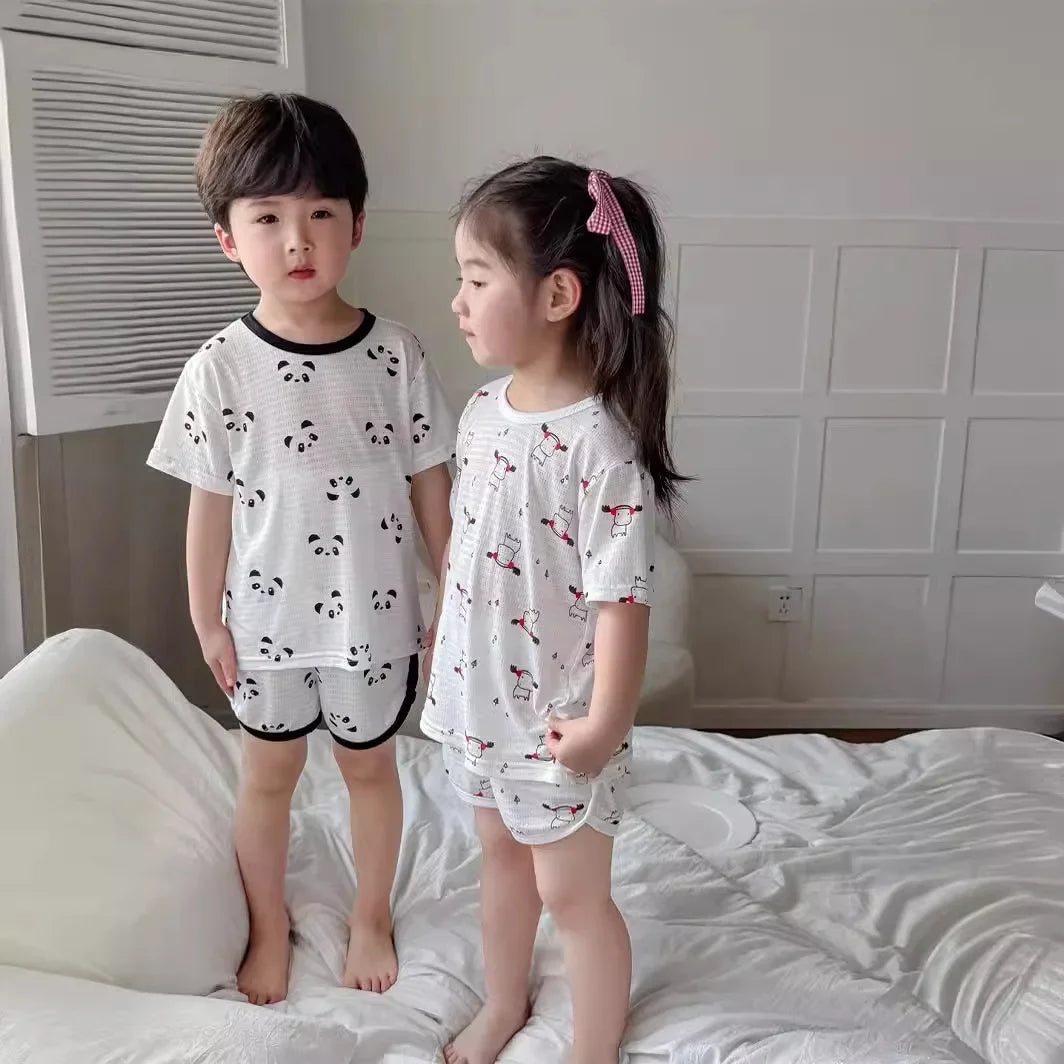Little Panda Bamboo Set – Soft Summer Pajamas for Kids