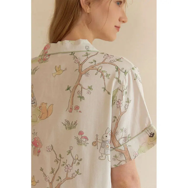 Bloom Luxe – Women’s Bamboo Summer Pajama Set (Floral Print)